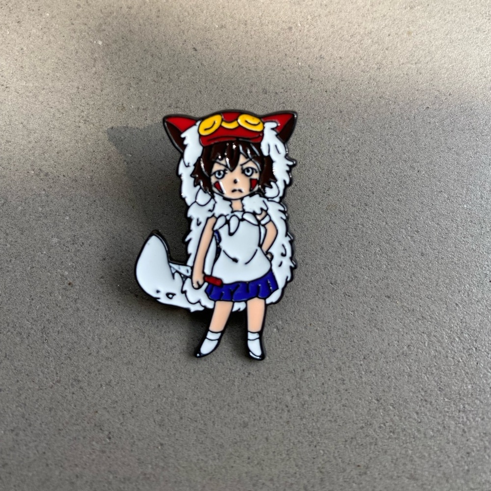 Princess Mononoke San Metal Pin Lapel Brooch Hayao Miyazaki Studio Ghibli